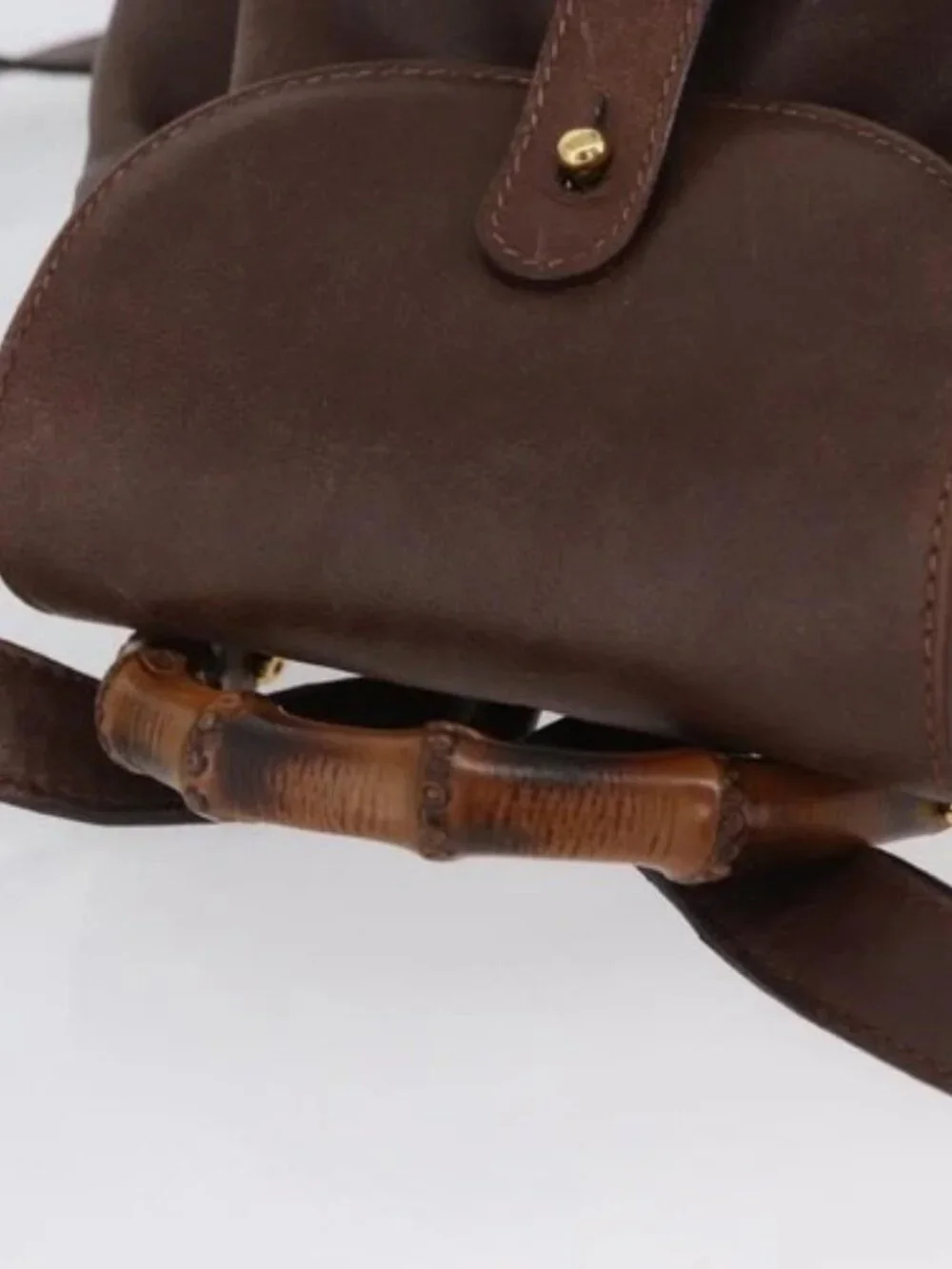 GUCCI Bamboo Backpack Leather Brown Gold 003 2058 0030 Auth BA11134 - Picture 6 of 16